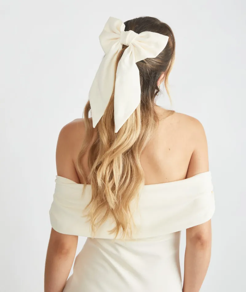 Clearance Six Stories Bardot Gathered Crepe Bridesmaid Dress - Almond