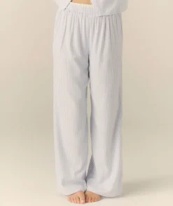 Clearance Six Stories Blue Stripe Boxer Pyjama Trousers - Baby Blue