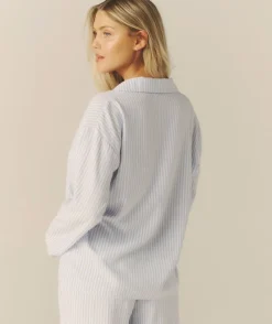 Best Six Stories Blue Stripe Pyjama Shirt - Baby Blue