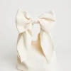 Best Six Stories Bow Detail Crepe Pouch Bag