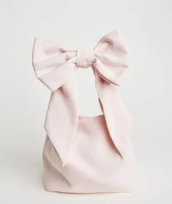 Best Six Stories Bow Detail Crepe Pouch Bag