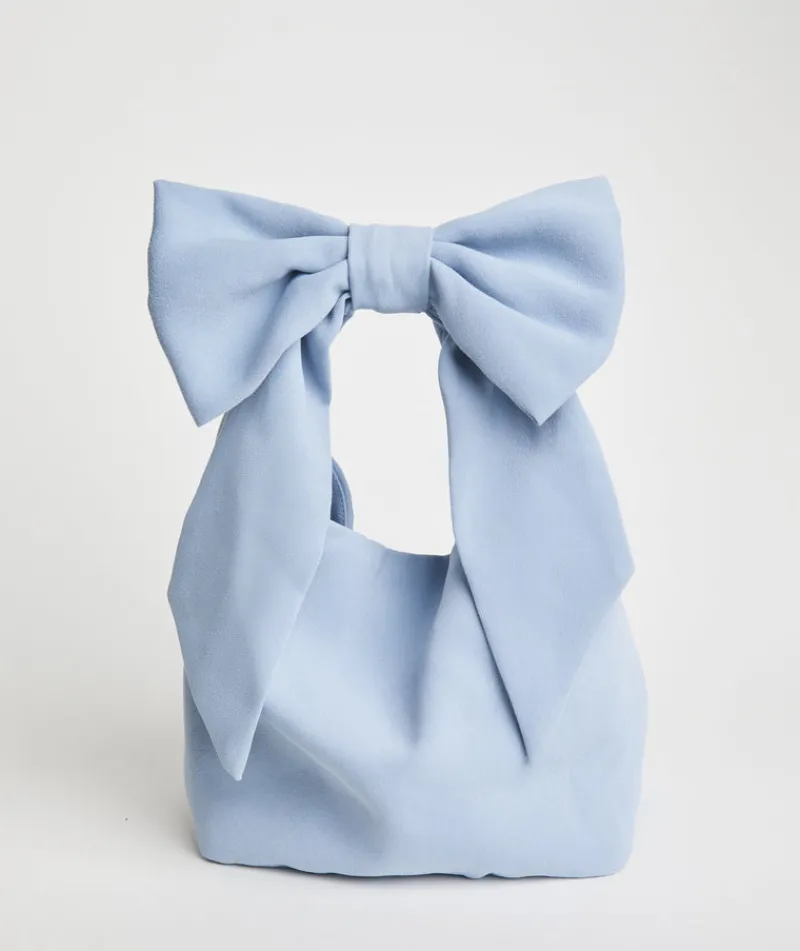 Best Six Stories Bow Detail Crepe Pouch Bag