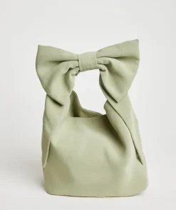 Best Six Stories Bow Detail Crepe Pouch Bag
