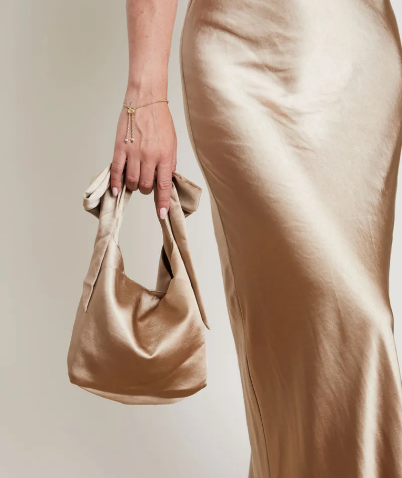 Outlet Six Stories Bow Detail Satin Pouch Bag