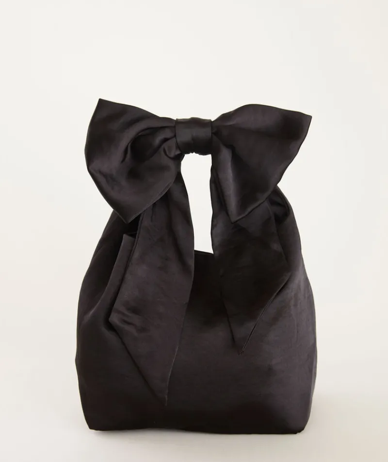 Outlet Six Stories Bow Detail Satin Pouch Bag