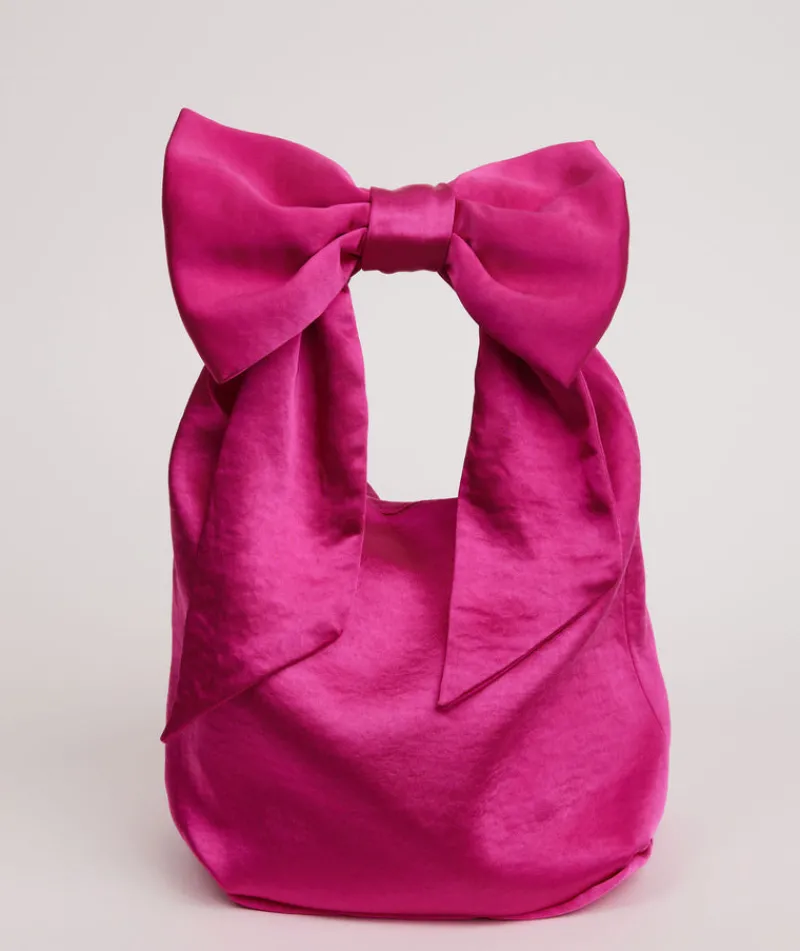 Outlet Six Stories Bow Detail Satin Pouch Bag