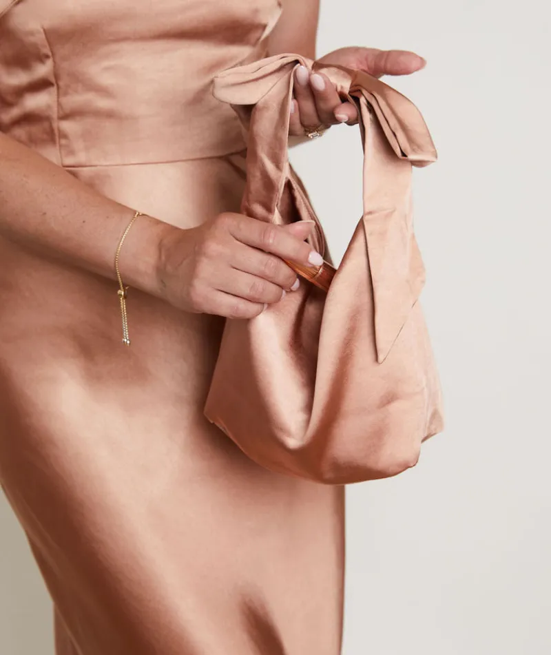 Outlet Six Stories Bow Detail Satin Pouch Bag
