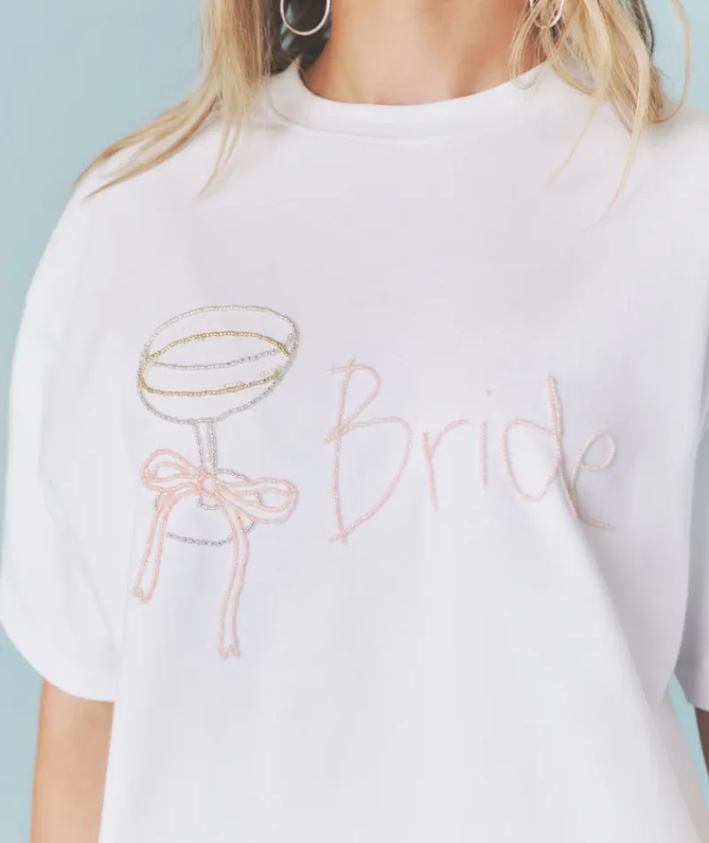 Six Stories Bride Champagne Coupe Tee - White