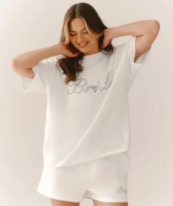 Sale Six Stories Bride Graphic Relaxed Shorts - White