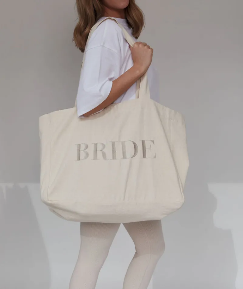 New Six Stories Bride Statement Tote Bag - Champagne