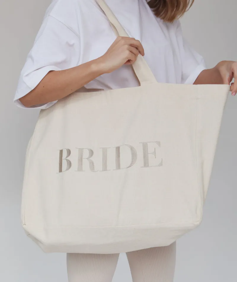 New Six Stories Bride Statement Tote Bag - Champagne