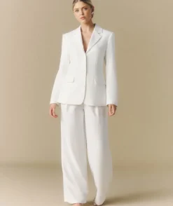 Sale Six Stories Cinched Tailored Bridal Blazer - Off White