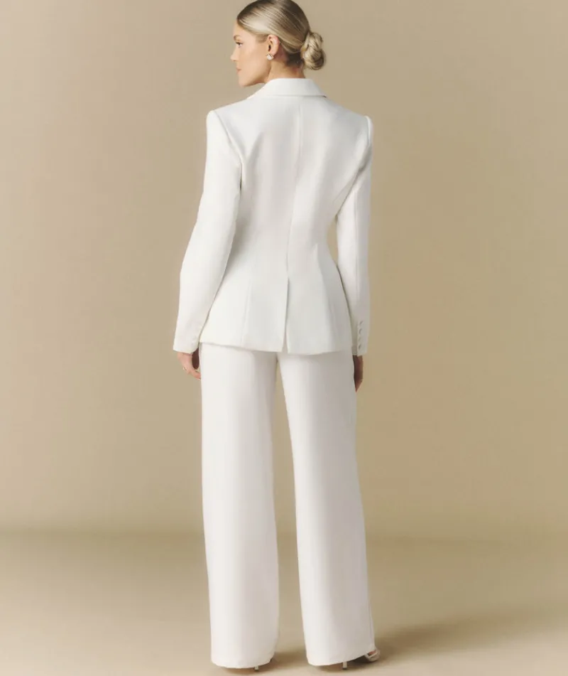 Sale Six Stories Cinched Tailored Bridal Blazer - Off White