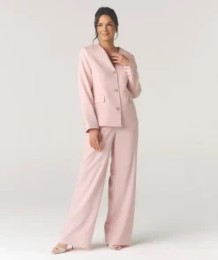 Best Six Stories Collarless Tailored Jacket - Pink