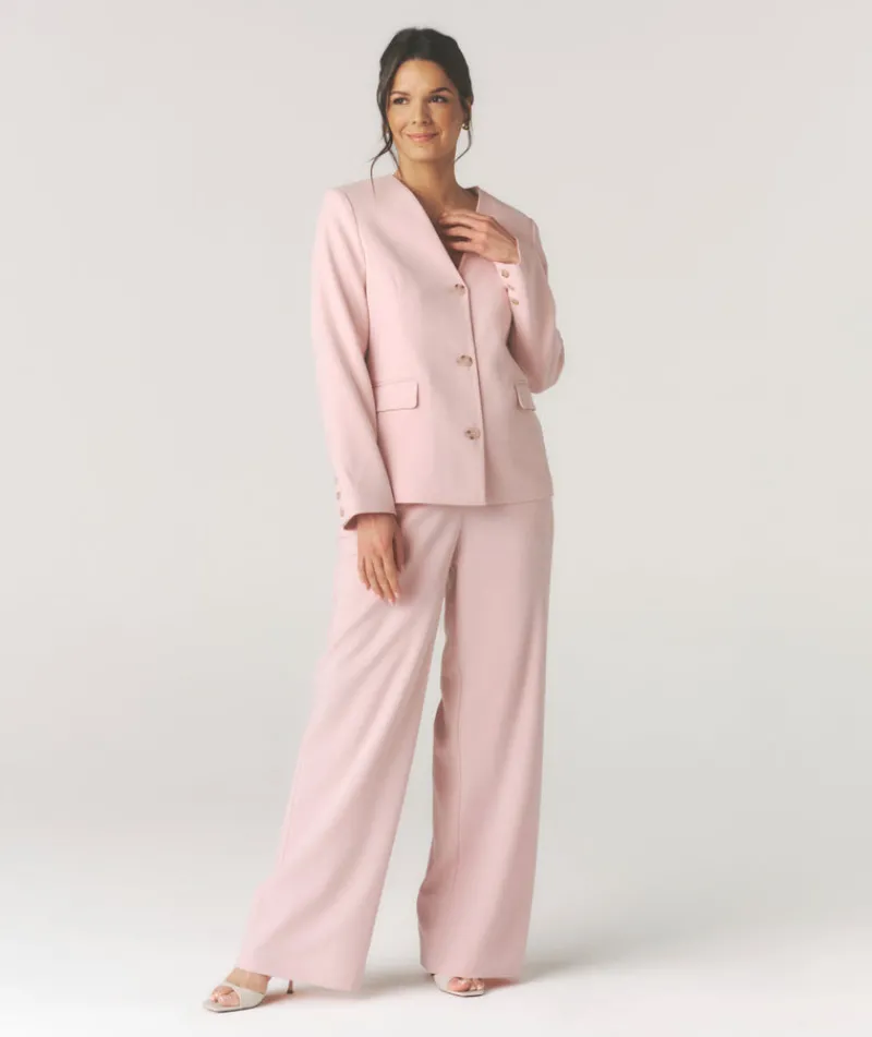 Best Six Stories Collarless Tailored Jacket - Pink