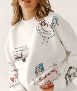 Clearance Six Stories Destination Bride Graphic Sweatshirt - White