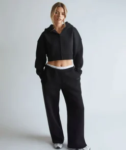 Online Six Stories Double Waistband Joggers - Black