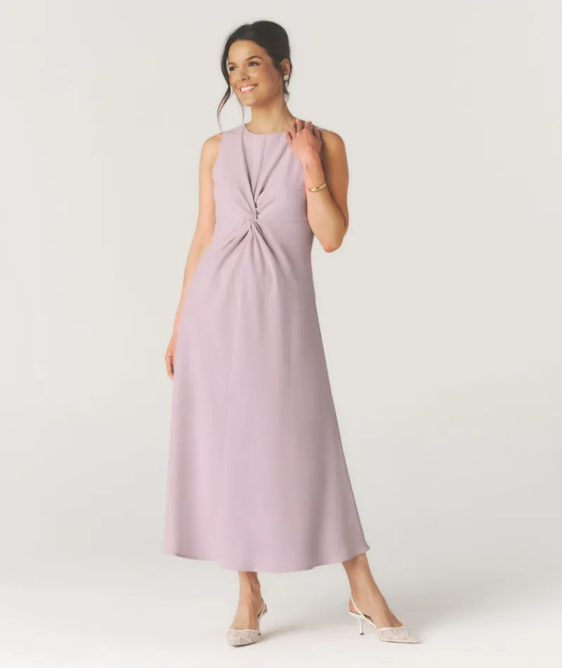Clearance Six Stories Knot Detail Sleeveless Midi Dress - Pale Lilac