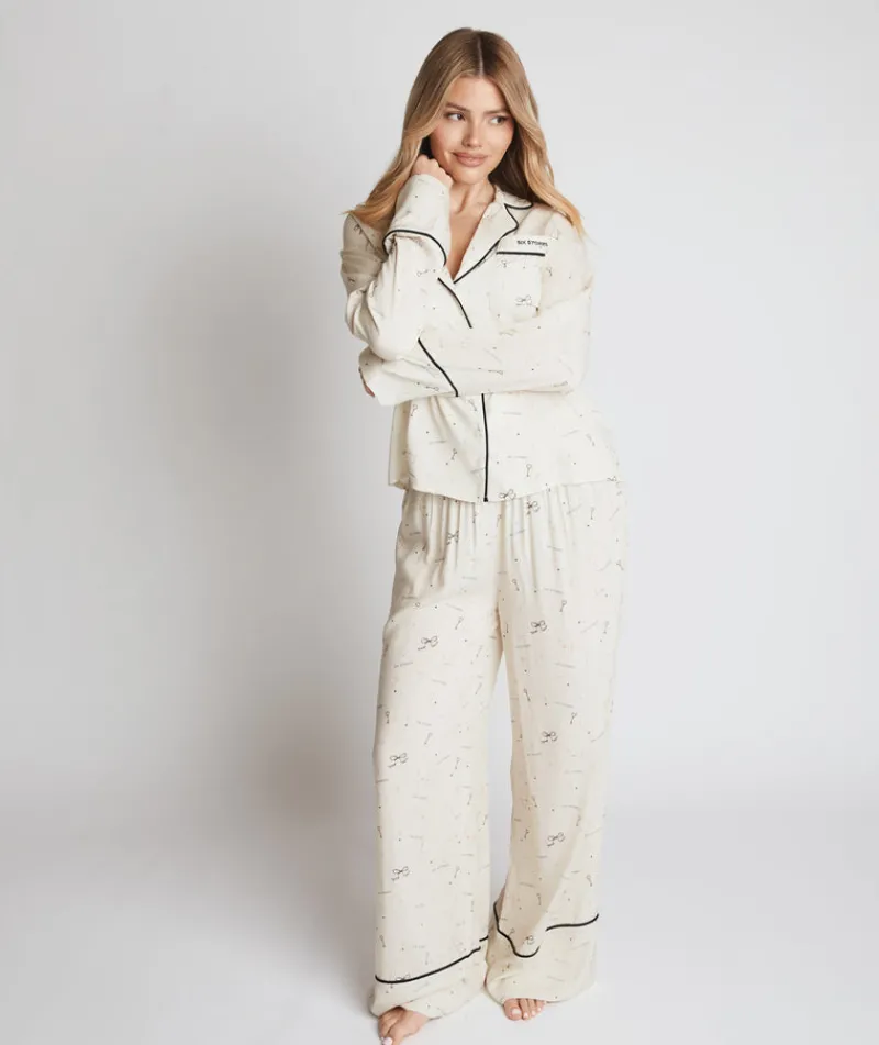 New Six Stories Limited Edition Long Sleeve Wide Leg Pyjama Set