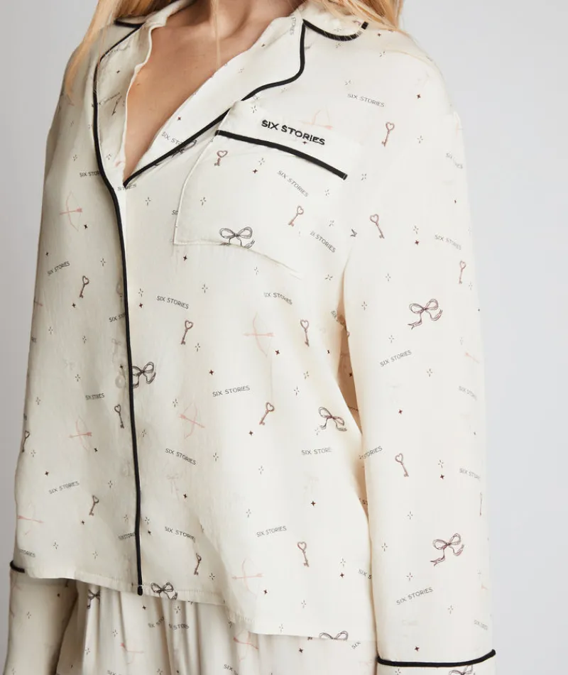 New Six Stories Limited Edition Long Sleeve Wide Leg Pyjama Set