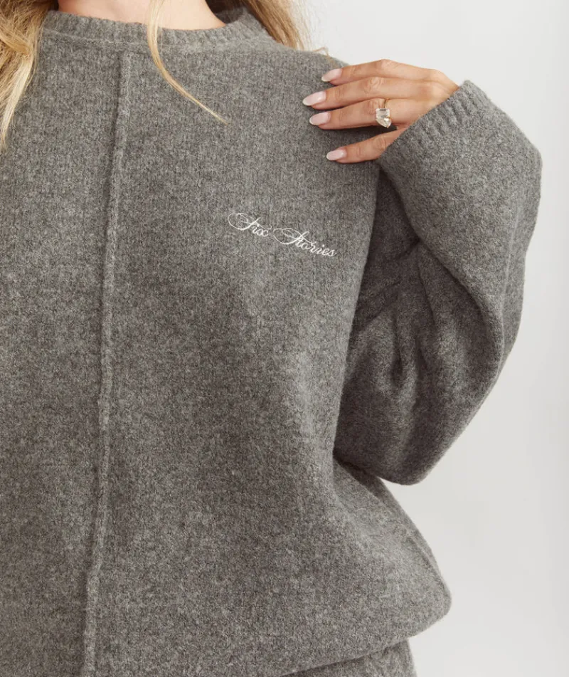 Discount Six Stories Limited Edition Oversized Knit Jumper - Grey