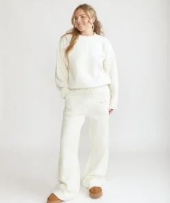 Outlet Six Stories Limited Edition Relaxed Wide Leg Trousers - Cream