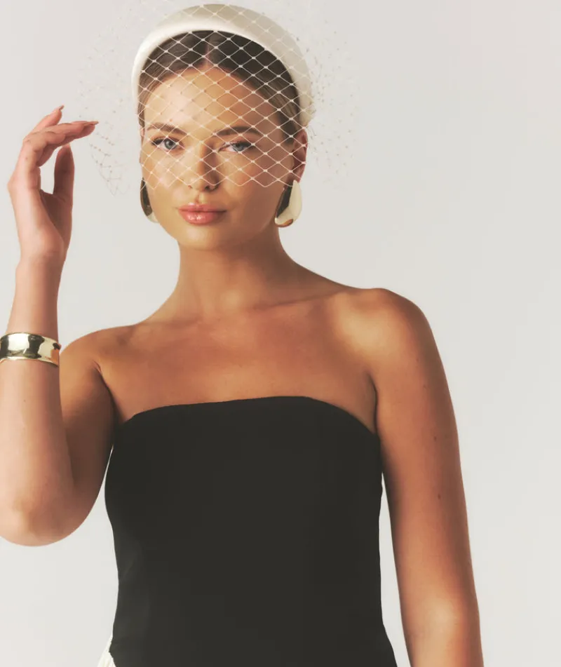 Best Six Stories Mesh Overlay Satin Fascinator - Lemon