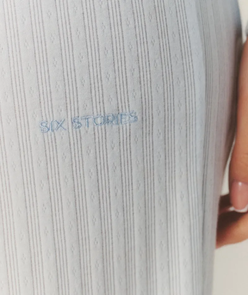 Best Six Stories Pointelle Pyjama Trousers - Baby Blue