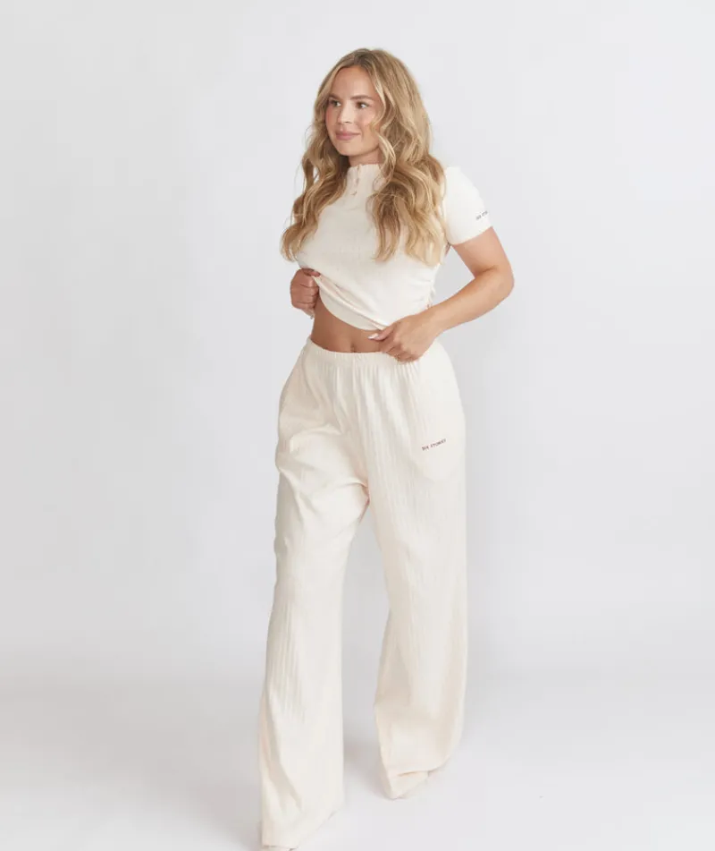 Discount Six Stories Pointelle Short Sleeve Pyjama Top - Rosewater