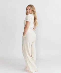 Outlet Six Stories Pointelle Wide Leg Pyjama Trousers - Rosewater