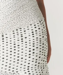 Outlet Six Stories Polka Halter Neck Pleated Midaxi Dress - White