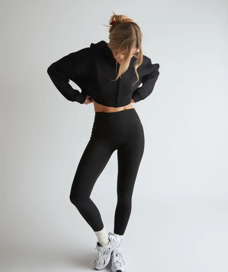 Six Stories Premium Branded Leggings - Black