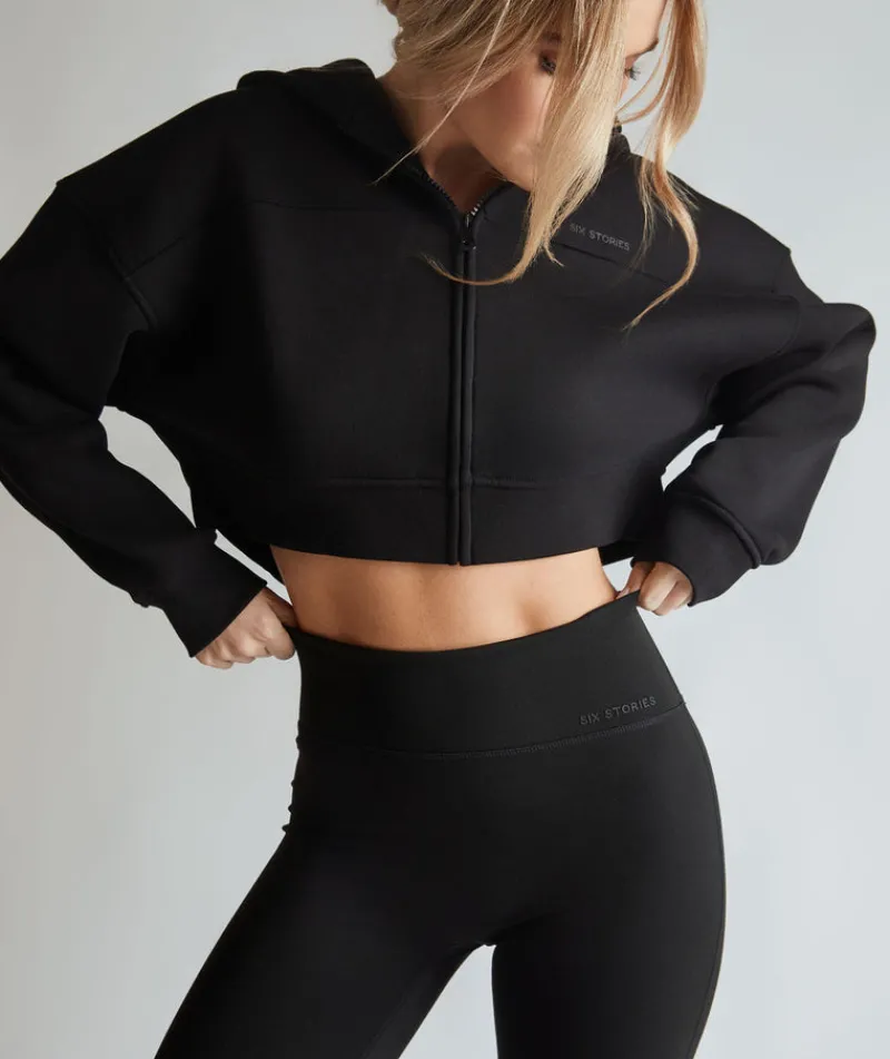 Six Stories Premium Branded Leggings - Black