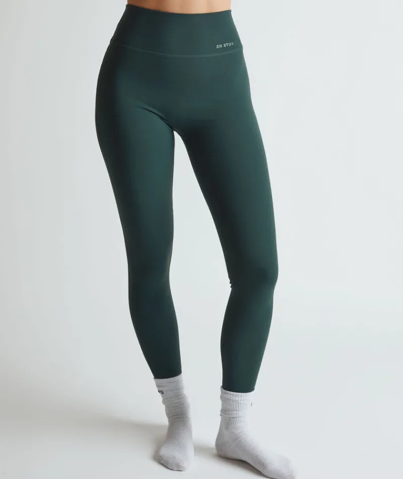 Six Stories Premium Branded Leggings - Forest Green