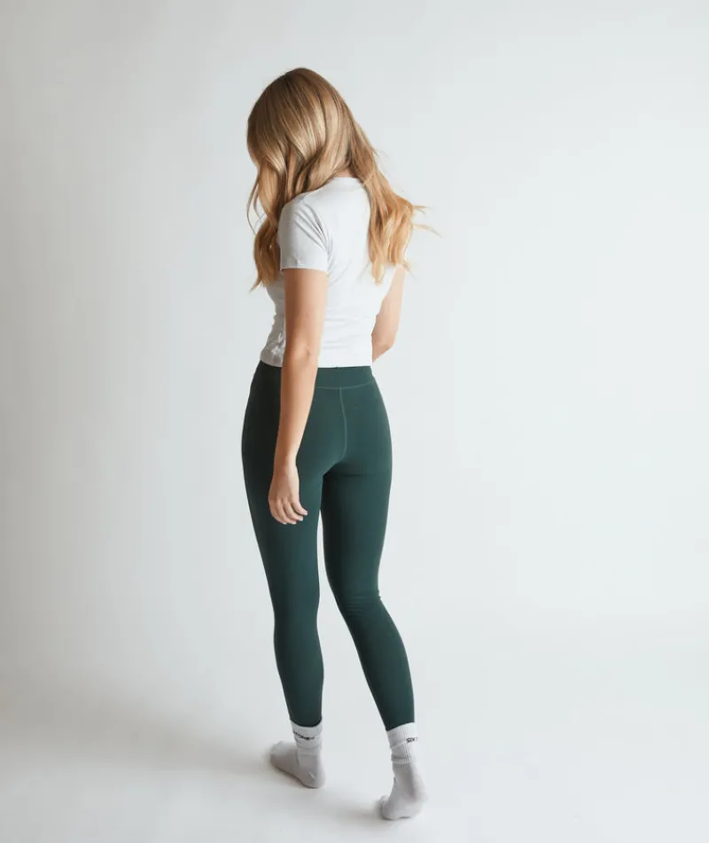Six Stories Premium Branded Leggings - Forest Green