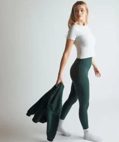 Six Stories Premium Branded Leggings - Forest Green