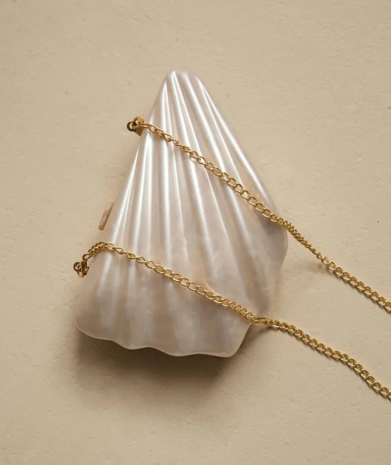 Clearance Six Stories Shell Clutch Bag - Ivory