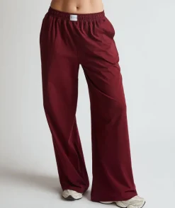Sale Six Stories Soft Wide Leg Lounge Trousers - Merlot