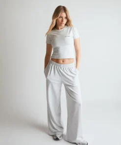 Discount Six Stories Soft Wide Leg Lounge Trousers - Grey Marl