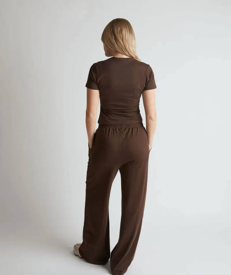 Online Six Stories Soft Wide Leg Lounge Trousers - Espresso