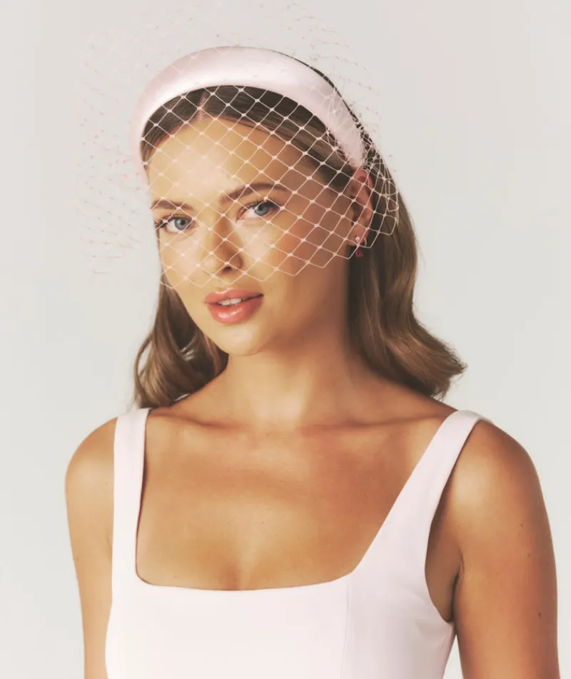Six Stories Square Neck Belted Midi Dress - Pale Pink