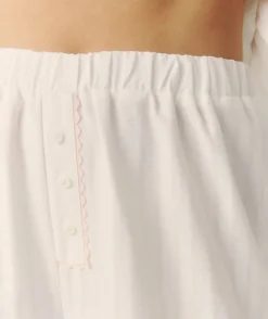Clearance Six Stories Textured Trim Pyjama Trousers - White
