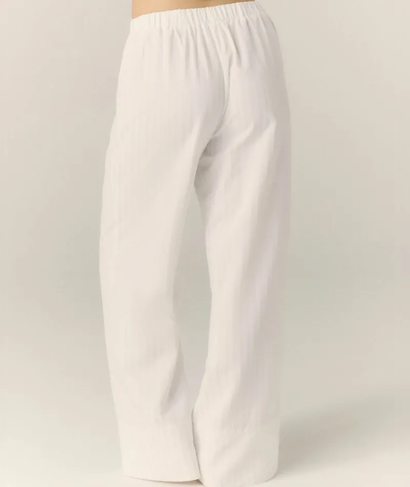 Clearance Six Stories Textured Trim Pyjama Trousers - White