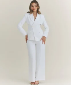Discount Six Stories Wide Leg Tailored Trousers - White