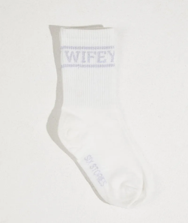 New Six Stories Wifey Socks - Silver