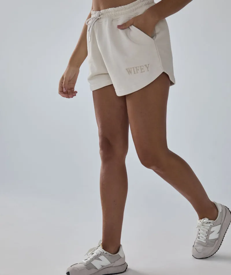 Clearance Six Stories Wifey Statement Shorts - Champagne